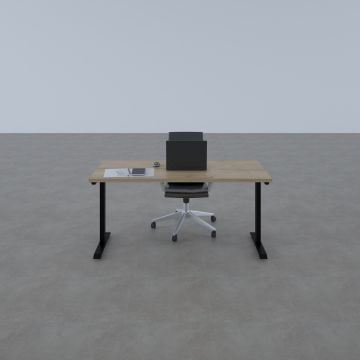 ToHi Desk - Yükseklik Ayarlı Masa 180x80 - Meşe+Siyah
