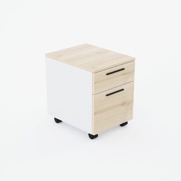 1 Çekmece 1 Kapaklı Hareketli Keson Meşe