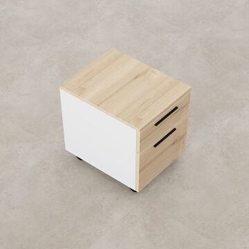 1 Çekmece 1 Kapaklı Hareketli Keson Meşe