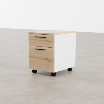 1 Çekmece 1 Kapaklı Hareketli Keson Meşe