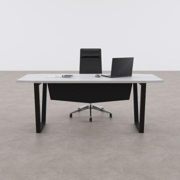 Aleos Tekli Yönetici Masası 220x90 - Beyaz+Antrasit