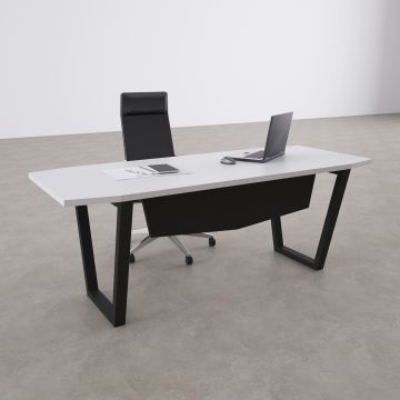 Aleos Tekli Yönetici Masası 220x90 - Beyaz+Antrasit