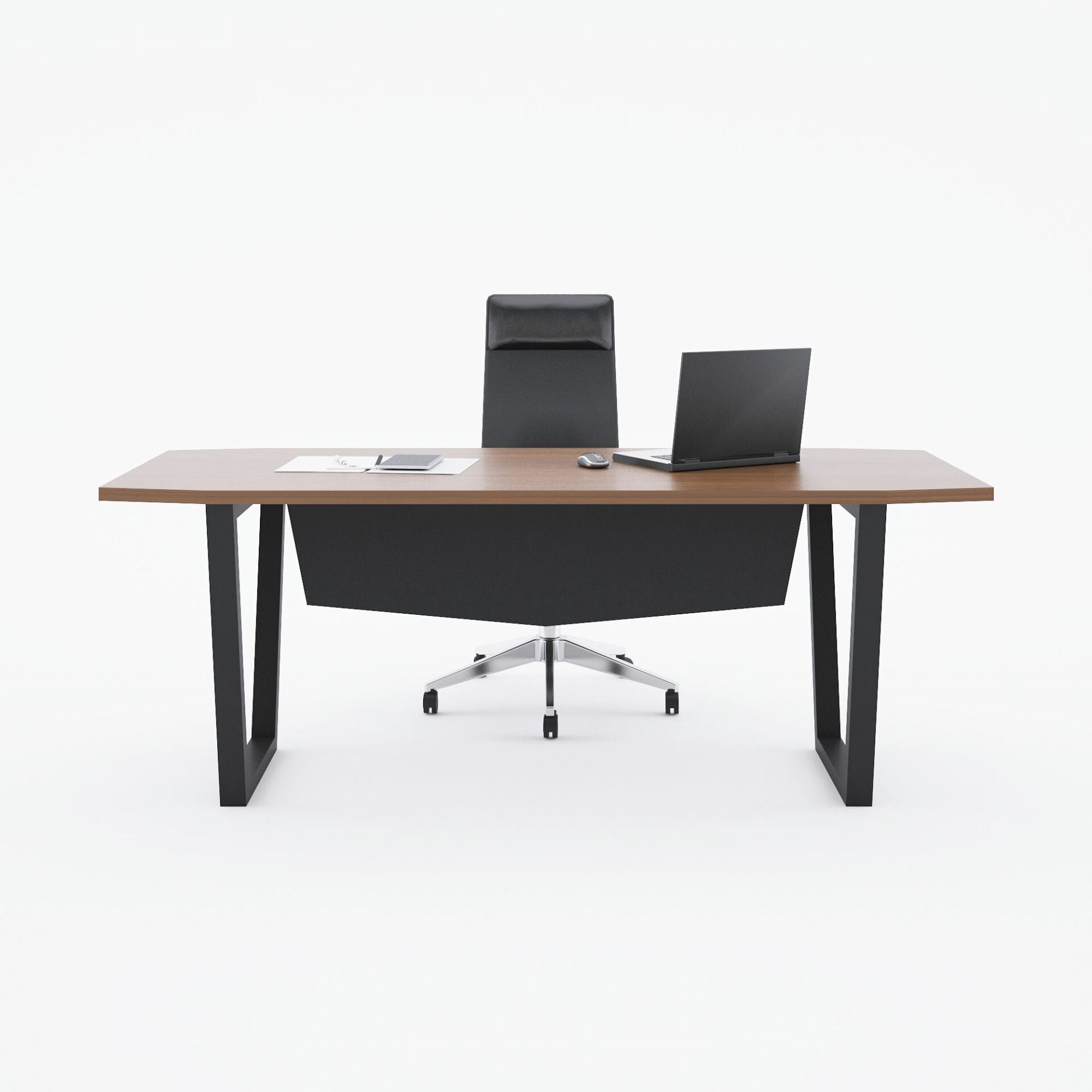 Aleos Tekli Yönetici Masası 220x90 - Ceviz+Antrasit