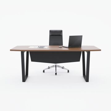 Aleos Tekli Yönetici Masası 220x90 - Ceviz+Antrasit