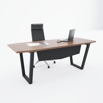 Aleos Tekli Yönetici Masası 220x90 - Ceviz+Antrasit