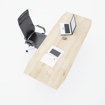Aleos Tekli Yönetici Masası 220x90 - Meşe+Antrasit