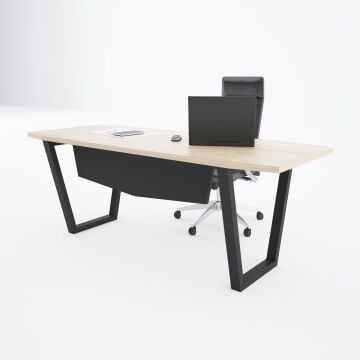 Aleos Tekli Yönetici Masası 220x90 - Meşe+Antrasit