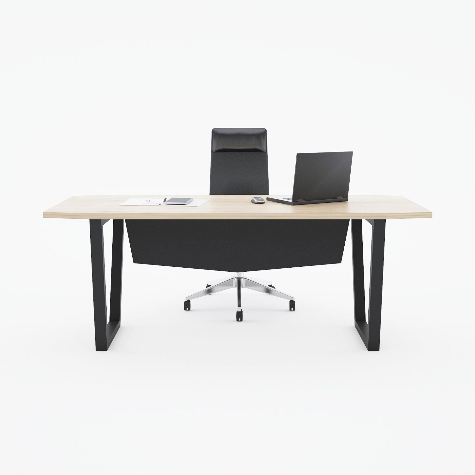Aleos Tekli Yönetici Masası 220x90 - Meşe+Antrasit