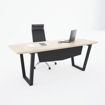 Aleos Tekli Yönetici Masası 220x90 - Meşe+Antrasit