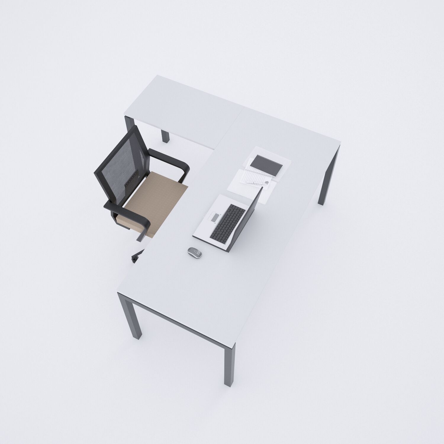 Cube 40 Etajerli Çalışma Masası Beyaz - 140x80