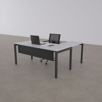 Cube 40 Etajerli Çalışma Masası Beyaz - 140x80