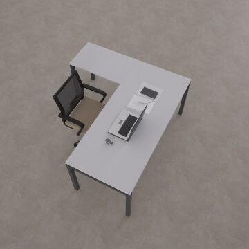 Cube 40 Etajerli Çalışma Masası Beyaz - 200x80