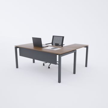 Cube 40 Etajerli Çalışma Masası Ceviz - 160x80