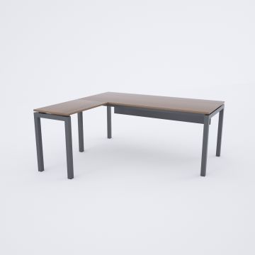 Cube 40 Etajerli Çalışma Masası Ceviz - 160x80