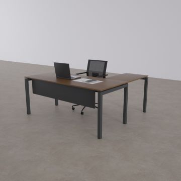Cube 40 Etajerli Çalışma Masası Ceviz - 160x80