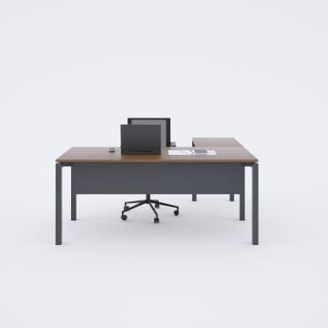 Cube 40 Etajerli Çalışma Masası Ceviz - 180x80