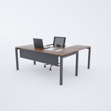 Cube 40 Etajerli Çalışma Masası Ceviz - 200x80