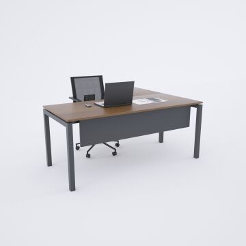 Cube 40 Etajerli Çalışma Masası Ceviz - 200x80
