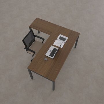 Cube 40 Etajerli Çalışma Masası Ceviz - 200x80
