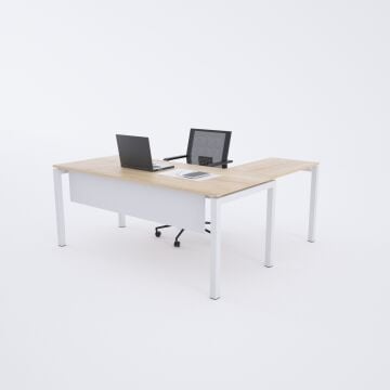 Cube 40 Etajerli Çalışma Masası Meşe - 200x80