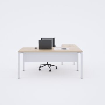 Cube 40 Etajerli Çalışma Masası Meşe - 200x80