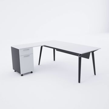 Nova Keson Etajerli Çalışma Masası 160x80 - Beyaz