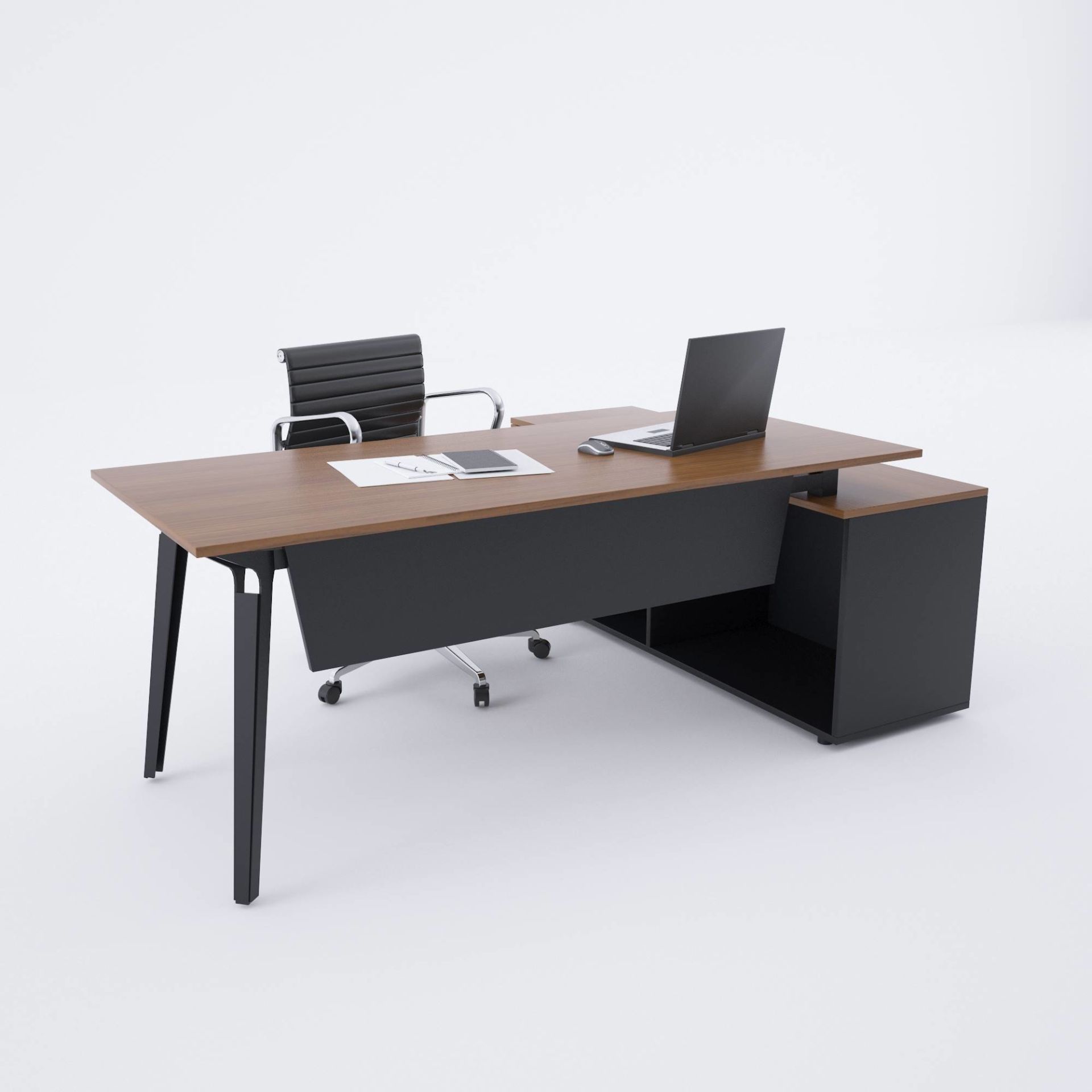 Nova 160cm Alt Etajerli Çalışma Masası 140x80 - Ceviz