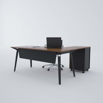 Nova Keson Etajerli Çalışma Masası 160x80 - Ceviz