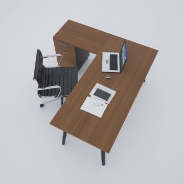 Nova Keson Etajerli Çalışma Masası 160x80 - Ceviz