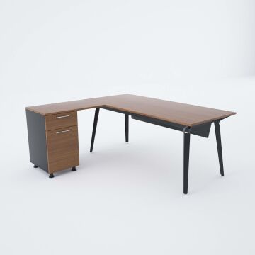 Nova Keson Etajerli Çalışma Masası 160x80 - Ceviz