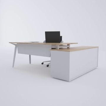 Nova 160cm Alt Etajerli Çalışma Masası 140x80 - Meşe