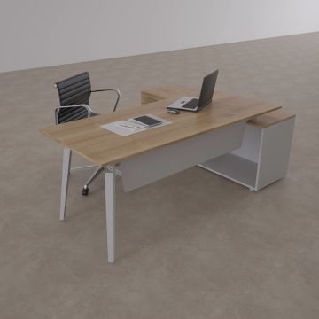 Nova 160cm Alt Etajerli Çalışma Masası 140x80 - Meşe