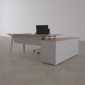 Nova 160cm Alt Etajerli Çalışma Masası 140x80 - Meşe