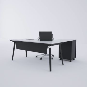 Nova Keson Etajerli Çalışma Masası 180x80 - Beyaz