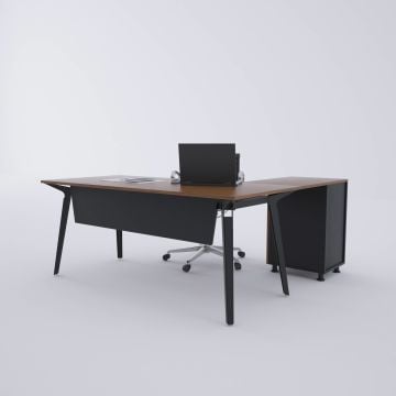 Nova Keson Etajerli Çalışma Masası 180x80 - Ceviz