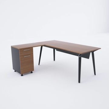 Nova Keson Etajerli Çalışma Masası 180x80 - Ceviz