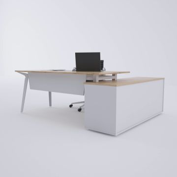 Nova 160cm Alt Etajerli Çalışma Masası 160x80 - Meşe