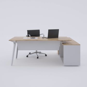 Nova 160cm Alt Etajerli Çalışma Masası 160x80 - Meşe