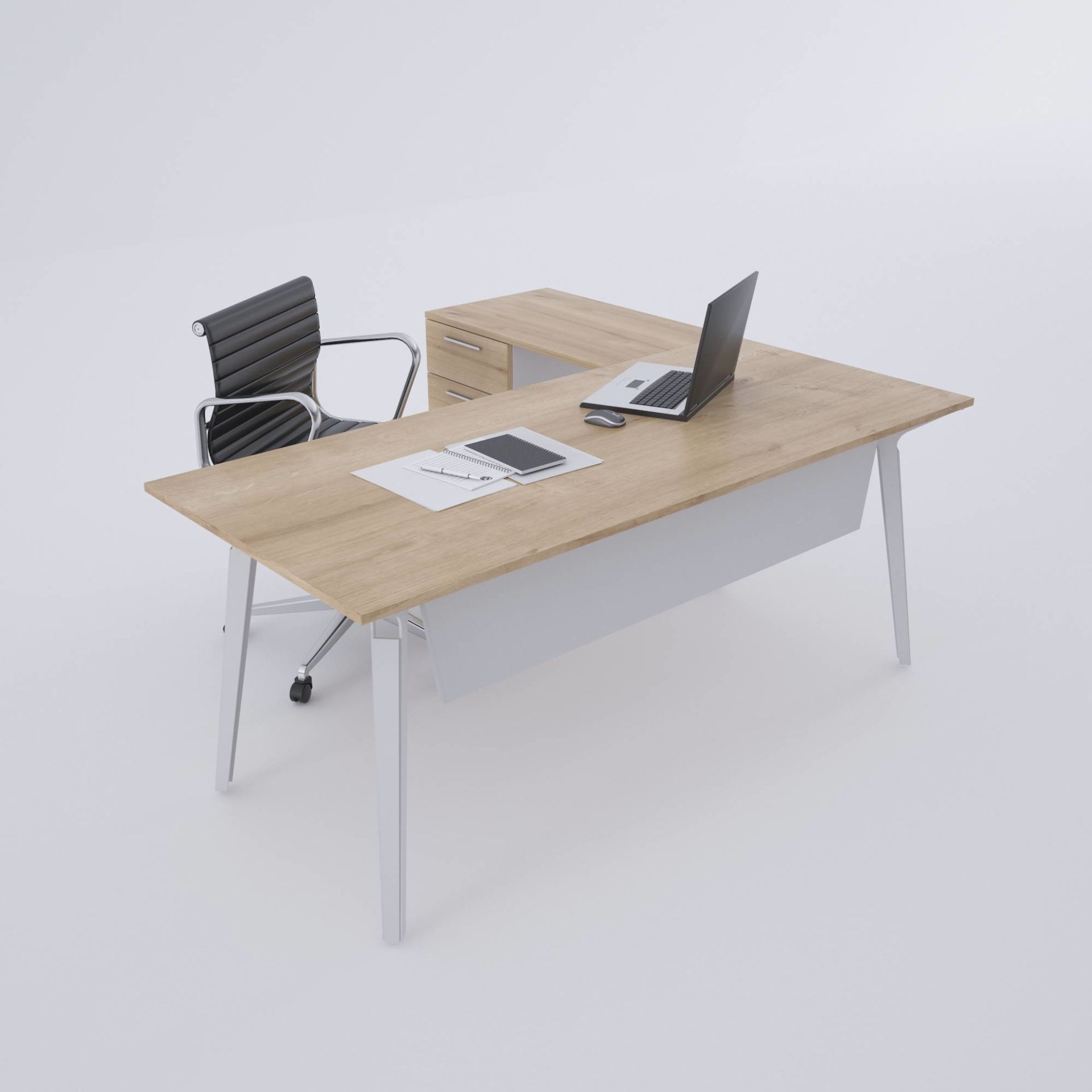 Nova Keson Etajerli Çalışma Masası 180x80 - Meşe