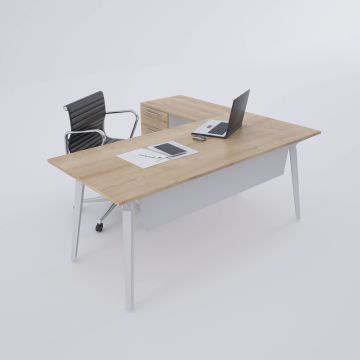 Nova Keson Etajerli Çalışma Masası 180x80 - Meşe