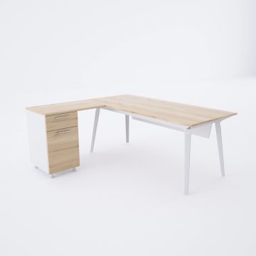 Nova Keson Etajerli Çalışma Masası 180x80 - Meşe