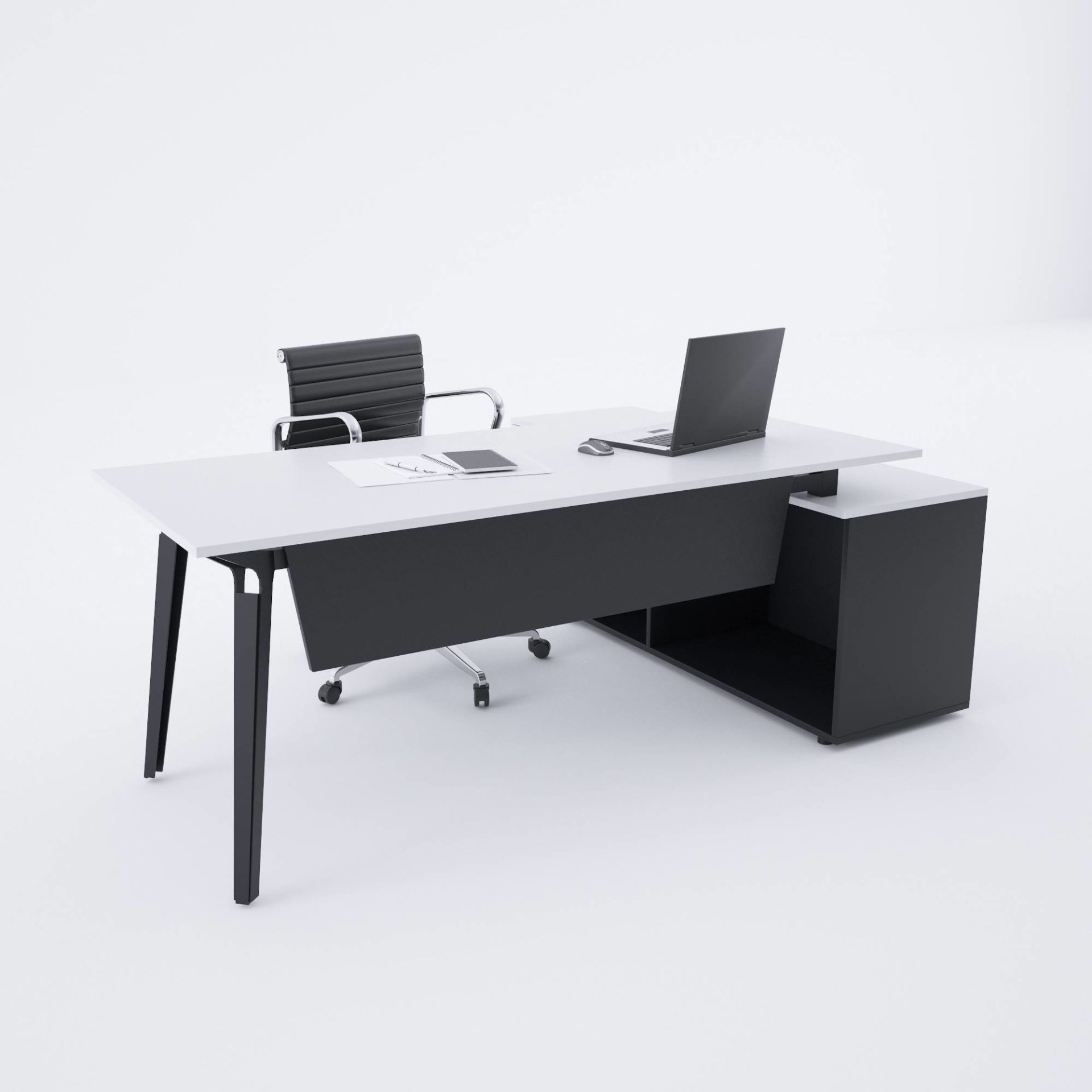 Nova 160cm Alt Etajerli Çalışma Masası 180x80 - Beyaz