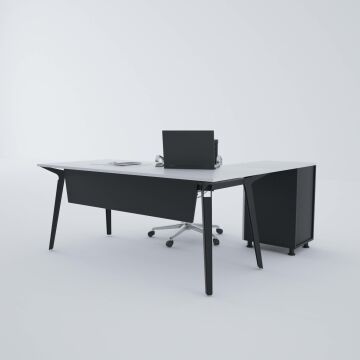 Nova Keson Etajerli Çalışma Masası 200x80 - Beyaz