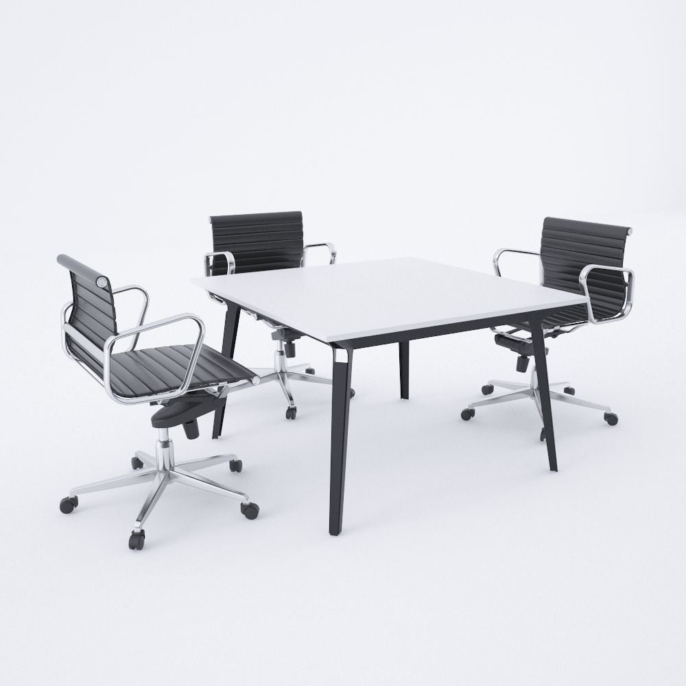 Nova Kare Toplantı Masası S 90x90 - Beyaz