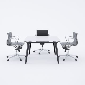 Nova Kare Toplantı Masası S 90x90 - Beyaz