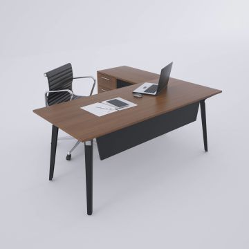 Nova Keson Etajerli Çalışma Masası 200x80 - Ceviz