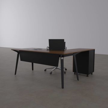 Nova Keson Etajerli Çalışma Masası 200x80 - Ceviz