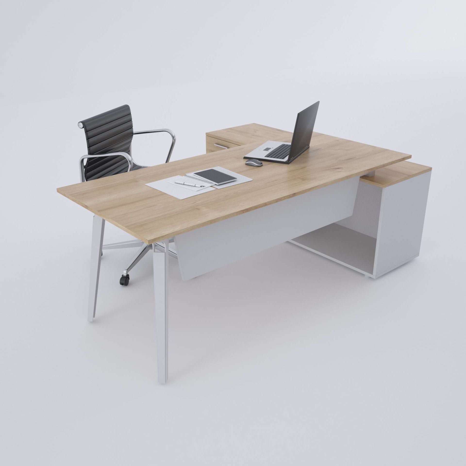 Nova 160cm Alt Etajerli Çalışma Masası 180x80 - Meşe