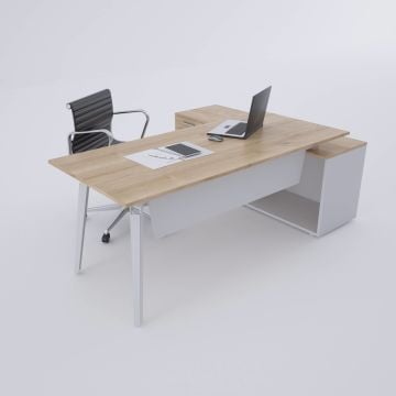 Nova 160cm Alt Etajerli Çalışma Masası 180x80 - Meşe