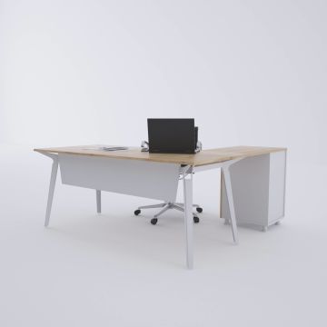 Nova Keson Etajerli Çalışma Masası 200x80 - Meşe